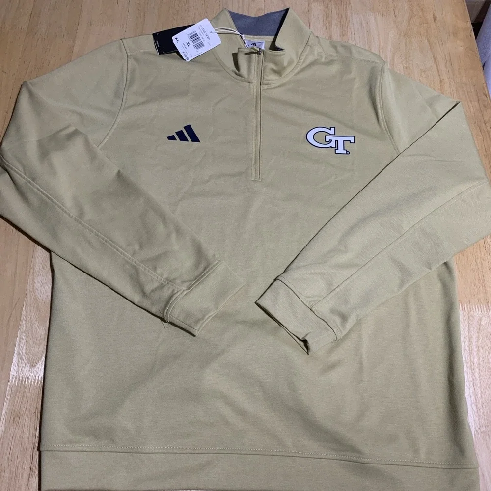 Adidas Georgia Tech Yellow Jackets Elevated 1/4 Zip Pullover Gold Men's XL